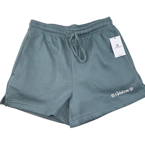 Volcom Just Chill Women's Shorts Pull On Fleece Lounge Size XS Drawstring NEW - Picture 2 of 12